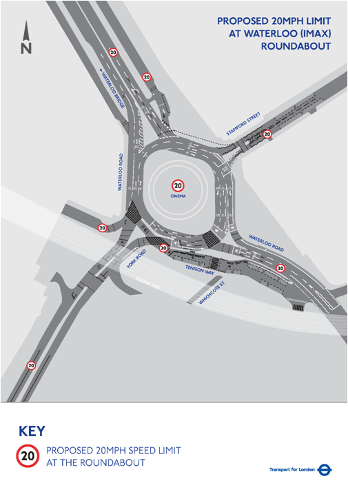 Breaking news from London — 20 mph speed limit for Waterloo roundabout